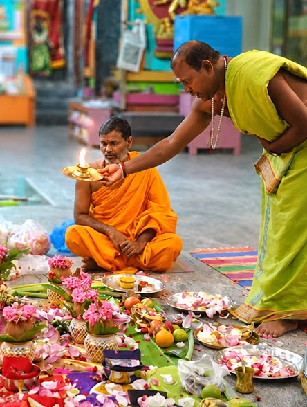 Sacred puja ritual