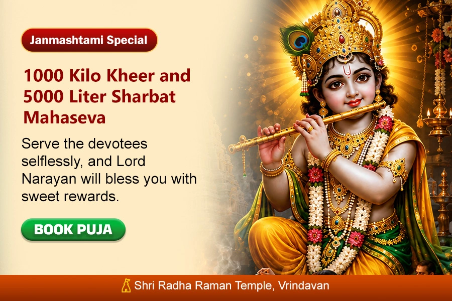 Radha Raman Sodashupchar Pujan, 1000kg Kheer Vitaran and 5000L Sharbat Seva